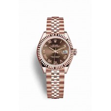 Replica Rolex Datejust 28 18 ct Everose gold 279175 Chocolate Dial Watch m279175-0015