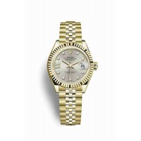 Replica Rolex Datejust 28 18 ct yellow gold 279178 Silver set diamonds Dial Watch m279178-0004