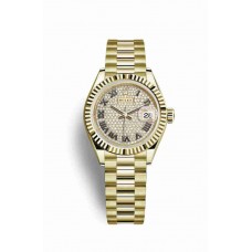 Replica Rolex Datejust 28 18 ct yellow gold 279178 Diamond-paved Dial Watch m279178-0031