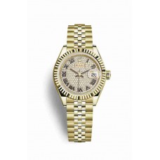 Replica Rolex Datejust 28 18 ct yellow gold 279178 Diamond-paved Dial Watch m279178-0032