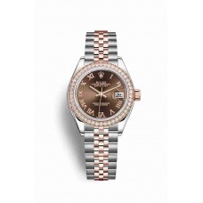 Replica Rolex Datejust 28 Everose Rolesor Oystersteel 18 ct Everose gold 279381RBR Chocolate Dial Watch m279381rbr-0009