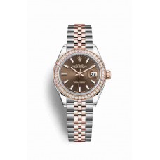 Replica Rolex Datejust 28 Everose Rolesor Oystersteel 18 ct Everose gold 279381RBR Chocolate Dial Watch m279381rbr-0017
