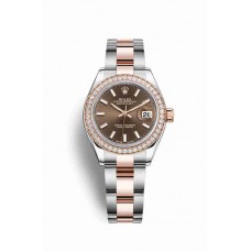 Replica Rolex Datejust 28 Everose Rolesor Oystersteel 18 ct Everose gold 279381RBR Chocolate Dial Watch m279381rbr-0018