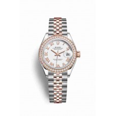 Replica Rolex Datejust 28 Everose Rolesor Oystersteel 18 ct Everose gold 279381RBR White Dial Watch m279381rbr-0021