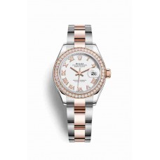 Replica Rolex Datejust 28 Everose Rolesor Oystersteel 18 ct Everose gold 279381RBR White Dial Watch m279381rbr-0022