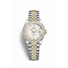 Replica Rolex Datejust 28 Yellow Rolesor Oystersteel 18 ct yellow gold 279383RBR White Dial Watch m279383rbr-0023