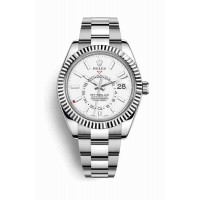 Replica Rolex Sky-Dweller White Rolesor Oystersteel 18 ct white gold 326934 White Dial Watch m326934-0001