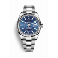 Replica Rolex Sky-Dweller White Rolesor Oystersteel 18 ct white gold 326934 Blue Dial Watch m326934-0003