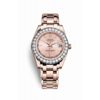 Replica Rolex Pearlmaster 34 18 ct Everose gold 81285 Pink Dial Watch m81285-0018