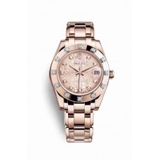 Replica Rolex Pearlmaster 34 18 ct Everose gold 81315 Pink Jubilee design set diamonds Dial Watch m81315-0008