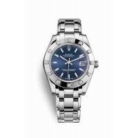 Replica Rolex Pearlmaster 34 18 ct white gold 81319 Blue Dial Watch m81319-0029