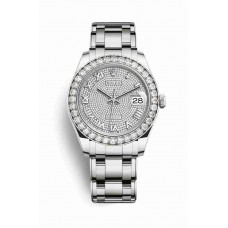 Replica Rolex Pearlmaster 39 18 ct white gold 86289 Diamond-paved Dial Watch m86289-0005
