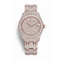 Replica Rolex Pearlmaster 39 18 ct Everose gold lugs set diamonds 86405RBR 18 ct gold paved 713 diamonds Dial Watch m86405rbr-0001