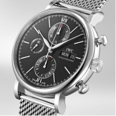 Replica IWC Portofino Chronograph Automatic Black Dial Men's Watch IW391030