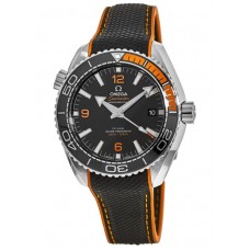 Omega Seamaster Planet Ocean 600M 43.5mm Master Chronometer Black &amp; Orange Dial Fabric Strap Men's Replica Watch 215.32.44.21.01.001