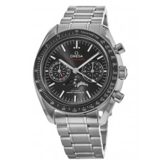Omega Speedmaster Moonphase Co-Axial Master Chronometer Chronograph Black Dial Stainless Steel Men's Replica Watch 304.30.44.52.01.001