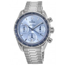 Omega Speedmaster Co-Axial Chronograph 38mm Ice Blue Dial Steel Unisex Replica Watch 324.30.38.50.03.001