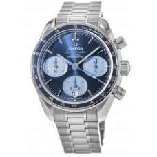 Omega Speedmaster Co-Axial Chronograph 38mm Blue Dial Orbis Steel Unisex Replica Watch 324.30.38.50.03.002