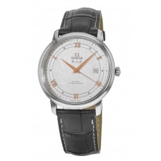 Omega De Ville Prestige Co-Axial 39.5mm Grey Leather Men's Replica Watch 424.13.40.20.02.005