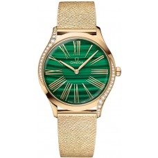Omega De Ville Tresor Green Dial Diamond Yellow Gold Women's Replica Watch 428.55.36.60.99.003
