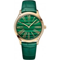 Omega De Ville Tresor Green Dial Yellow Gold Diamond Leather Strap Women's Replica Watch 428.58.36.60.99.001