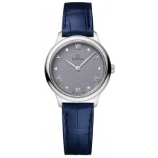 Omega De Ville Prestige Quartz 27.5mm Lavender Diamond Dial Leather Strap Women's Replica Watch 434.13.28.60.53.001