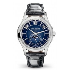 Patek Philippe Complications Annual Calendar Automatic Blue Sunburst Dial Men's Replica Watch 5205G-013