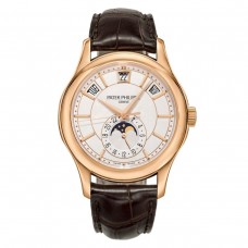 Patek Philippe Annual Calendar Moonphase Rose Gold Brown Leather Men's Replica Watch 5205R-001