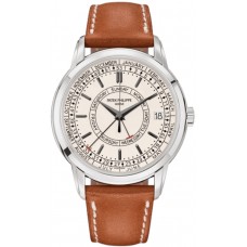 Patek Philippe Calatrava Weekly Calendar Silver Dial Leather Strap Men's Replica Watch 5212A-001
