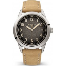 Patek Philippe Calatrava Grey Dial Leather Strap Men's Replica Watch 5226G-001