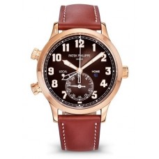 Patek Philippe Calatrava Pilot Travel Time 18K Rose Gold Automatic Men's Replica Watch 5524R-001