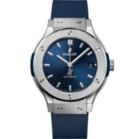 Hublot Classic Fusion 38mm Blue Dial Leather Strap Men's Replica Watch 565.NX.7170.RX