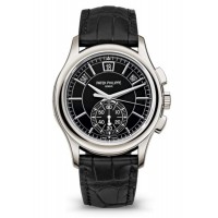 Patek Philippe Complications Annual Calendar Flyback Chronograph Black Leather  Men's Replica Watch 5905P-010