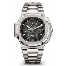 Patek Philippe Nautilus Travel Time Chronograph Black Gradated Dial Stainless Steel Men's Replica Watch 5990/1A-001