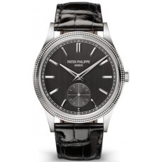 Patek Philippe Calatrava Small Seconds Grey Dial Leather Strap Men's Replica Watch 6119G-001