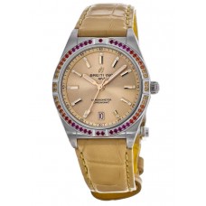 Breitling Chronomat Automatic 36 South Sea Beige Dial Leather Strap Women's Replica Watch A10380611A1P1