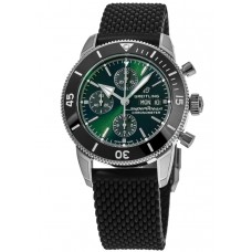 Breitling Superocean Heritage Chronograph 44 Green Dial Rubber Strap Men's Replica Watch A13313121L1S1