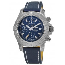 Breitling Avenger Chronograph 45 Blue Dial Blue Leather Strap Men's Replica Watch A13317101C1X2