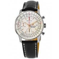 Breitling Navitimer 1 Chronograph 41 Silver Dial Black Leather Strap Men's Replica Watch A13324121G1X4