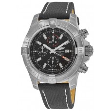 Breitling Avenger Super Avenger Chronograph 48 Black Dial Deployment Leather Strap Men's Replica Watch A13375101B1X2
