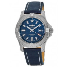 Breitling Avenger Automatic 43 Blue Dial Military Leather Strap Men's Replica Watch A17318101C1X1