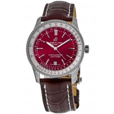 Breitling Navitimer Automatic 41 Burgundy Dial Leather Strap Men's Replica Watch A173265A1K1P1