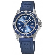 Breitling Superocean II 44 Gun Blue Dial Blue Rubber Strap Men's Replica Watch A17392D81C1S1-SD