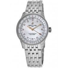 Breitling Navitimer Automatic 35 Mother of Pearl Dial Diamond Stainless Steel Women's Replica Watch A17395211A1A1
