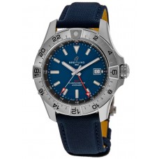 Breitling Avenger Automatic GMT 44 Blue Dial Leather Strap Men's Replica Watch A32320101C1X1