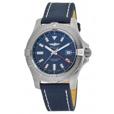 Breitling Avenger Automatic GMT 45 Blue Dial Blue Leather Strap Men's Replica Watch A32395101C1X1