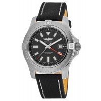 Breitling Avenger Automatic GMT 43 Black Dial Anthracite Leather Strap Men's Replica Watch A32397101B1X2