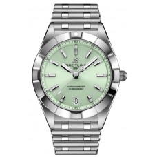 Breitling Chronomat Quartz 32 Green Diamond Dial Steel Women's Replica Watch A7731010L1A1