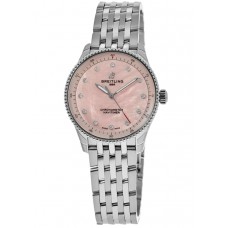 Breitling Navitimer 32 Pink Mother of Pearl Diamond Dial Steel Women's Replica Watch A77320D91K1A1