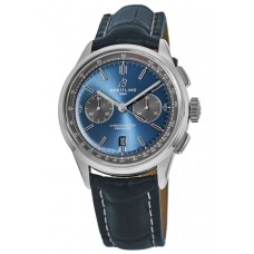 Breitling Premier B01 Chronograph 42 Automatic Blue Dial Crocodile Strap Men's Replica Watch AB0118A61C1P2
